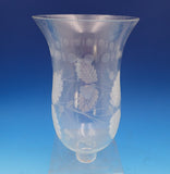 Shell by Unknown Silverplate Glass Hurricane Lamp Candlestick Pair  (#8299)