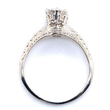 14k White Gold Antique .76ct Genuine Natural Diamond Engagement Ring (#J5191)