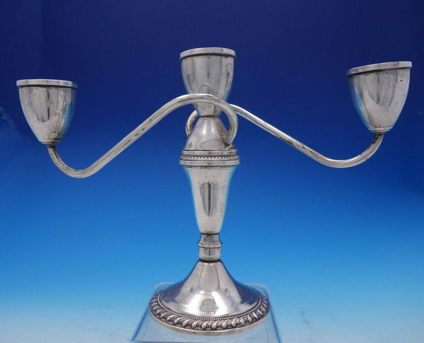 Duchin Creations Sterling Silver Candelabra Single 3-Light Gadroon Border #3849