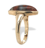 Antique 9k Rosey Yellow Gold Genuine Natural Agate Ring Size 5.25 (#J7270)
