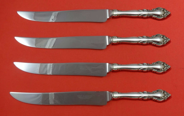 Malvern by Lunt Sterling Silver Steak Knife Set 4pc Large Texas Sized Custom