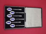 English Estate Sterling Silver Demitasse Spoon set of 6 in fitted box 1960 4"