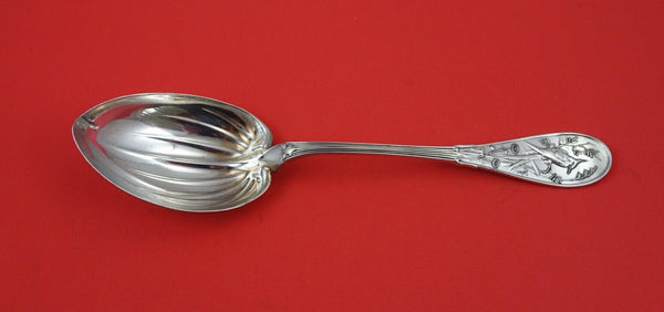 Japanese by Tiffany and Co Sterling Silver Berry Spoon GW ribbed bowl 9 3/8"