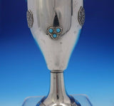 Judaica Sterling Silver Seder Cup with Applied Turquoise Stones GW (#3827)