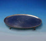 English Silverplate Salver Tray Oval w/ Crest and Lion Feet 7 3/4" x 5 (#5541)