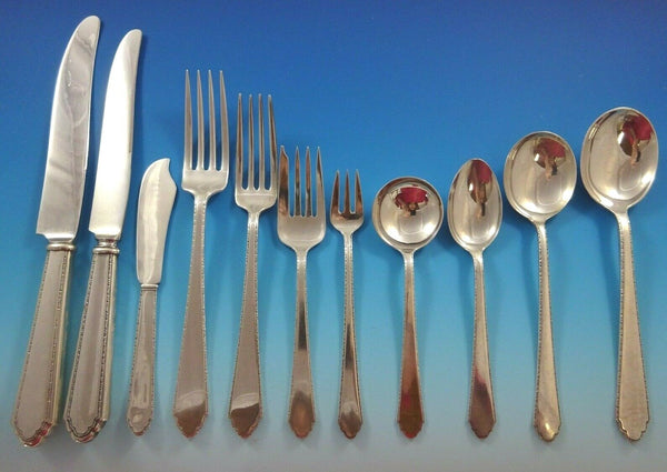William & Mary by Lunt Sterling Silver Flatware Set 12 Service 140 Pieces Huge