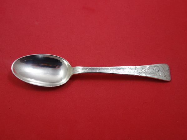 Lap Over Acid Etched by Tiffany Sterling Place Soup Spoon w/Service Berries 7"