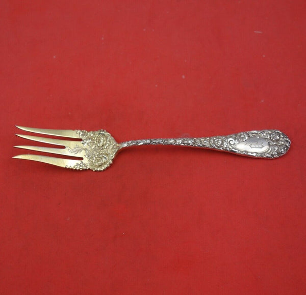 Chrysanthemum by Durgin Sterling Silver Fish Fork Gold Washed 7 3/8" Heirloom