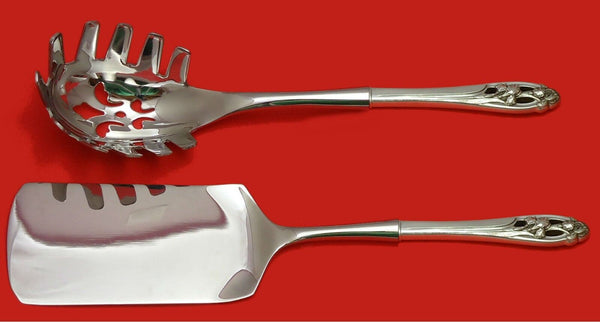 Silver Iris by International Sterling Italian Pasta Server Set 2pc HHWS  Custom