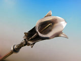 Calla Lily by Whiting Sterling Silver Ice Spoon GW Brite Cut w/ Flowers 9 7/8"