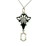 14k White Gold Oval 2.84ct Genuine Natural Moonstone Pendant (#J5367)