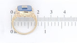 10k Yellow Gold Genuine Natural Blue Onyx and Diamond Ring Size 5.75 (#J6600)