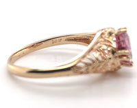 14k Yellow Gold Filigree 1.32 Carat Pink Genuine Natural Spinel Ring (#J7196)