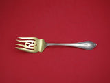 Old Newbury by Towle Sterling Silver Cold Meat Fork Gold Washed Fancy 8 1/4"