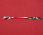 Dirksen Filigree Sterling Silver Olive Fork GW Long w/ Unusual Flower 7 3/4"
