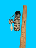 Silverplate Chatelaine Eye Glasses Case with Pierced Engraved Flowers (#J1312)