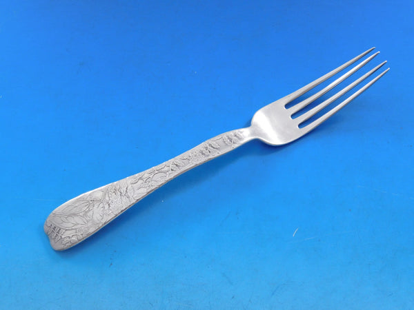 Lap Over Acid Etched by Tiffany Sterling Silver Regular Fork Cicada Bug 7 1/4"