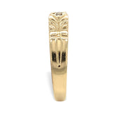 14k Yellow Gold Wedding Band Ring with Three Genuine Natural Diamonds (#J7288)