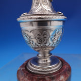 French Sterling Silver Cigar Lighter w/ Marble Base 5 1/4" x 2 1/4" (#8128)