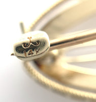 14k Yellow Gold with Platinum Top Montana Sapphire and Pearl Pin (#J6736)