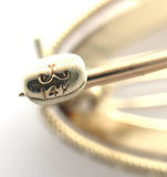 14k Yellow Gold with Platinum Top Montana Sapphire and Pearl Pin (#J6736)