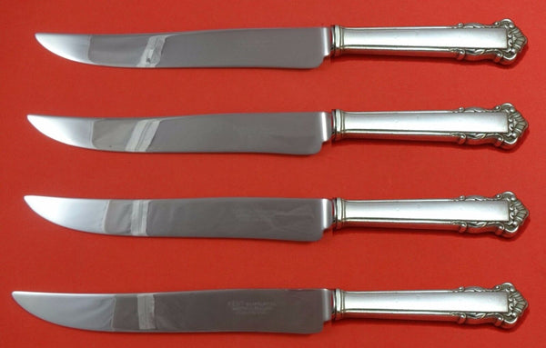 English Shell by Lunt Sterling Silver Steak Knife Set 4pc Texas Sized Custom