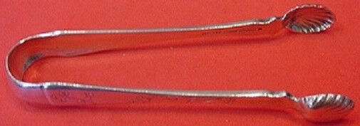 Lap Over Edge Acid Etched by Tiffany & Co. Sterling Sugar Tong Engraved Flowers