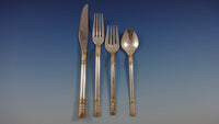 Aegean Weave Gold by Wallace Sterling Silver Flatware Set For 18 Service 72 Pcs