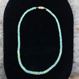 63 Carat Strand Genuine Natural Opal Beads 17.25" Long 14k Gold Clasp (#J6582)
