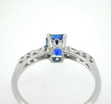 Platinum 1.05ct Blue Genuine Natural Sapphire and Diamond Ring (#J5052)