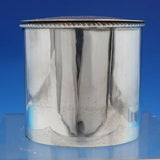 Sterling Silver Handmade Tea Caddy Oval with Hinged Lid and Rope Border (#6689)