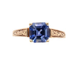 14k Yellow Gold 1.06 Carat Genuine Natural Ceylon Blue Sapphire Ring (#J7317)