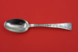 Lap Over Edge Acid Etched By Tiffany Sterling Place Soup Spoon w/ flower 7 1/4"