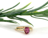 14k Yellow Gold 1.36 Carat Pink Genuine Natural Spinel Solitaire Ring (#J7320)