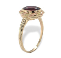 10k Yellow and Rose Gold Red Synthetic Lab-Created Spinel Ring 10.25 (#J7086)
