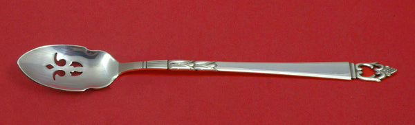 Danish Crown by Frigast Sterling Silver Olive Spoon Pierced Long 6 7/8" Custom