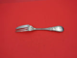 James Watt Coin Silver Pie Fork 3-tine marked patent 1850 fancy leaf motif 7"