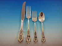 Rose Point by Wallace Sterling Silver Flatware Set for 8 Service 41 pcs Dinner