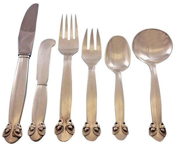 Bittersweet by Georg Jensen Sterling Silver Flatware Set 8 Dinner Service 49 Pcs