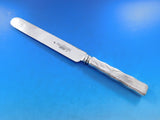 Lap Over Edge Acid Etched by Tiffany Sterling Dinner Knife Blunt Waves 10 1/2"