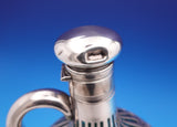 Gorham Sterling Silver Overlay Liquor Bottle with Green Glass - Barware (#9200)