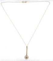 10k Yellow Gold Genuine Natural Sapphire Lavaliere Pendant Jewelry (#J6066)