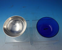 H.A. English Sterling Silver Sweet Meat Dish Bright-Cut w/Ivy Cobalt Liner #5524