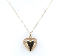 14k Yellow Gold Heart Locket Pendant Small and Plain Jewelry (#J6230)