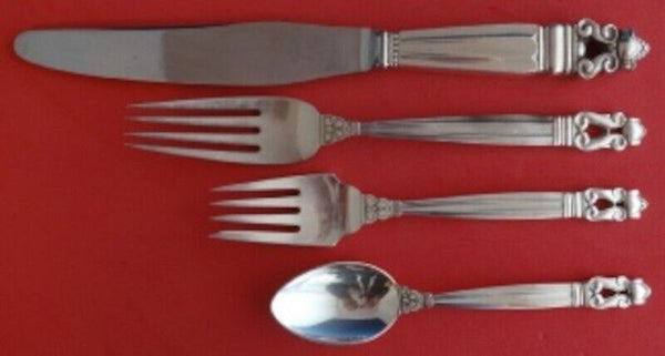 Acorn by Georg Jensen Sterling Silver Dinner Size Setting(s) 4pc Short Handle