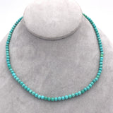Kingman Genuine Natural Turquoise 4mm Bead Strand Necklace 17" (#J6586b)