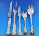 Kings by CJ Vander English Sterling Silver Flatware Set Service Dinner 64 pcs