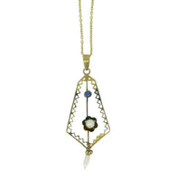 10k Yellow Gold Victorian Pearl Lavaliere Pendant (#J1092)