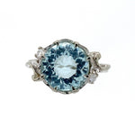 14k White Gold 2.86ct Genuine Natural Aquamarine and Diamond Ring (#J6147)