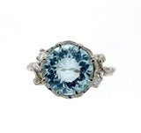 14k White Gold 2.86ct Genuine Natural Aquamarine and Diamond Ring (#J6147)